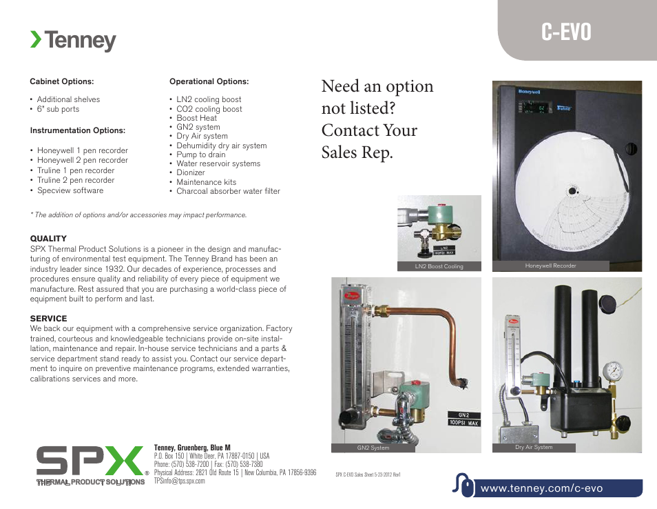 C-evo, Tenney, Need an option not listed? contact your sales rep | Atec Tenney-C20RC User Manual | Page 4 / 4