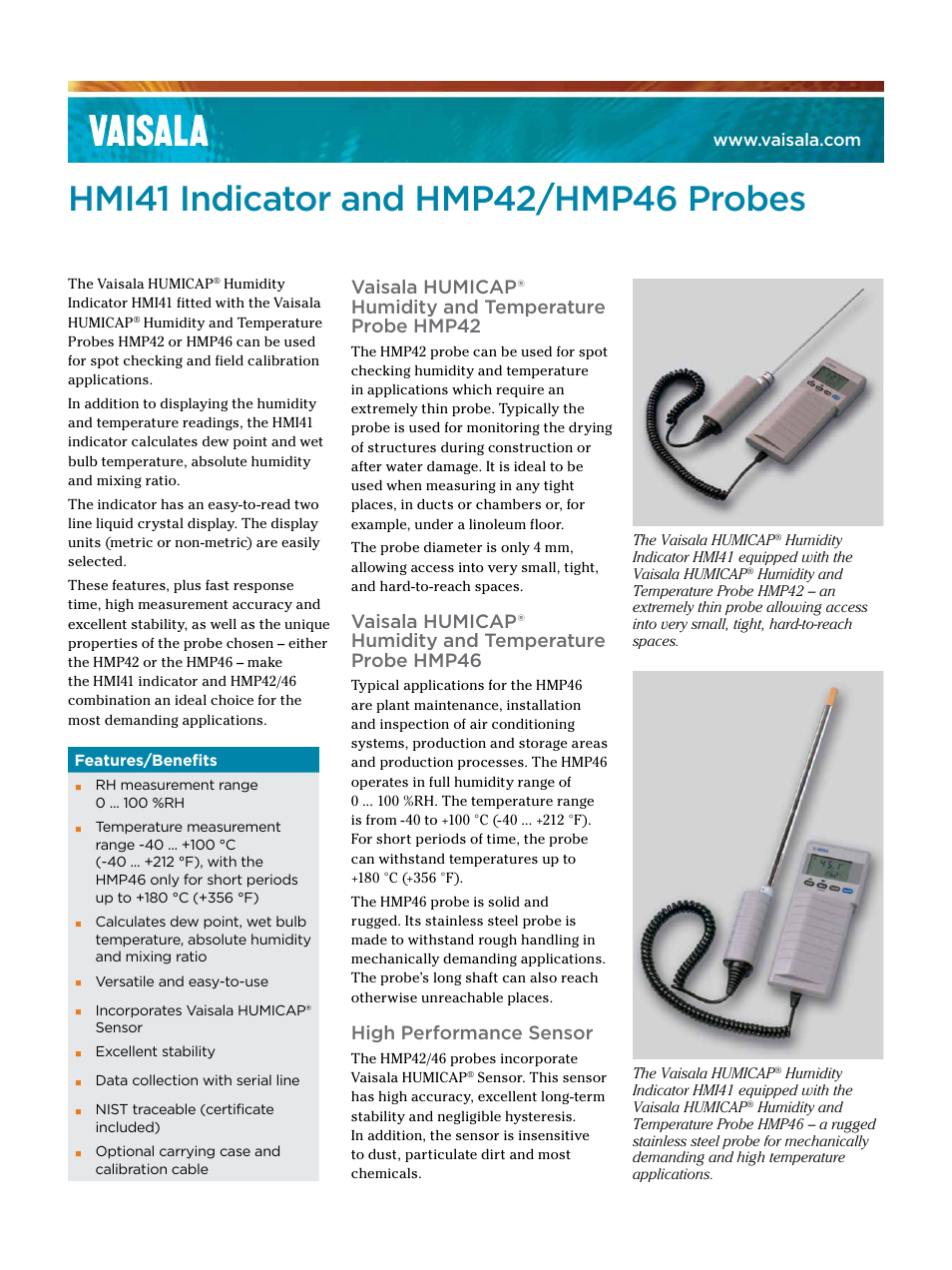 Atec Vaisala-HMI41SETB5B User Manual | 3 pages