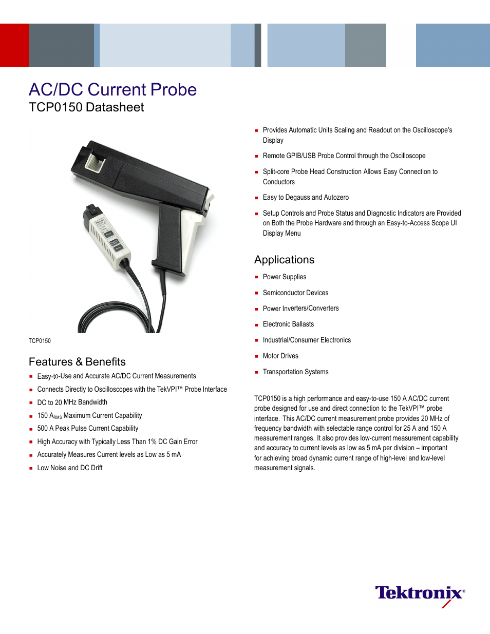 Atec Tektronix-TCP0150 User Manual | 4 pages