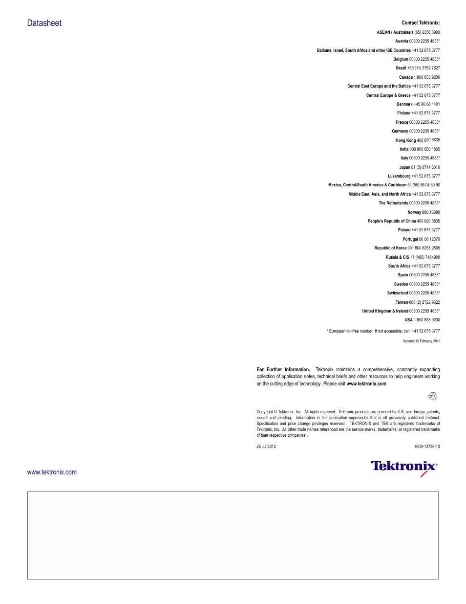 Datasheet | Atec Tektronix-P7350 User Manual | Page 4 / 4