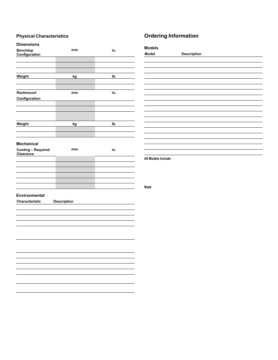 Physical characteristics, Ordering information | Atec Tektronix-MSO7000 Series User Manual | Page 21 / 28