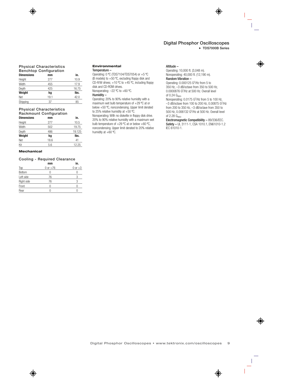 Digital phosphor oscilloscopes | Atec Tektronix-TDS7000B Series User Manual | Page 9 / 12