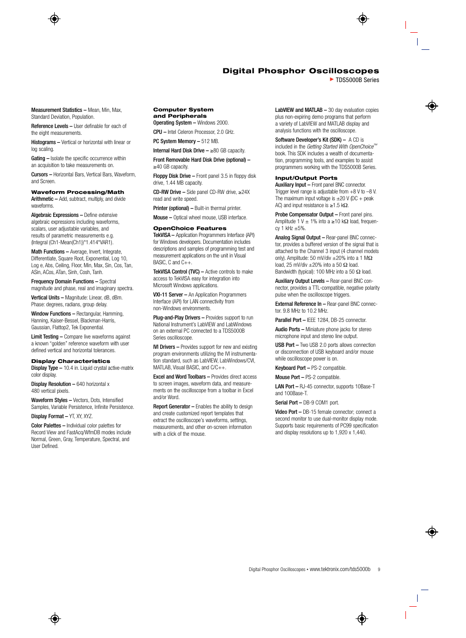 Atec Tektronix-TDS5000B Series User Manual | Page 9 / 12