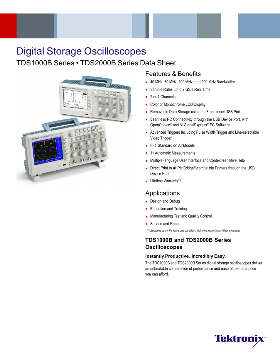 Atec Tektronix-TDS1000B-2000B Series User Manual | 8 pages