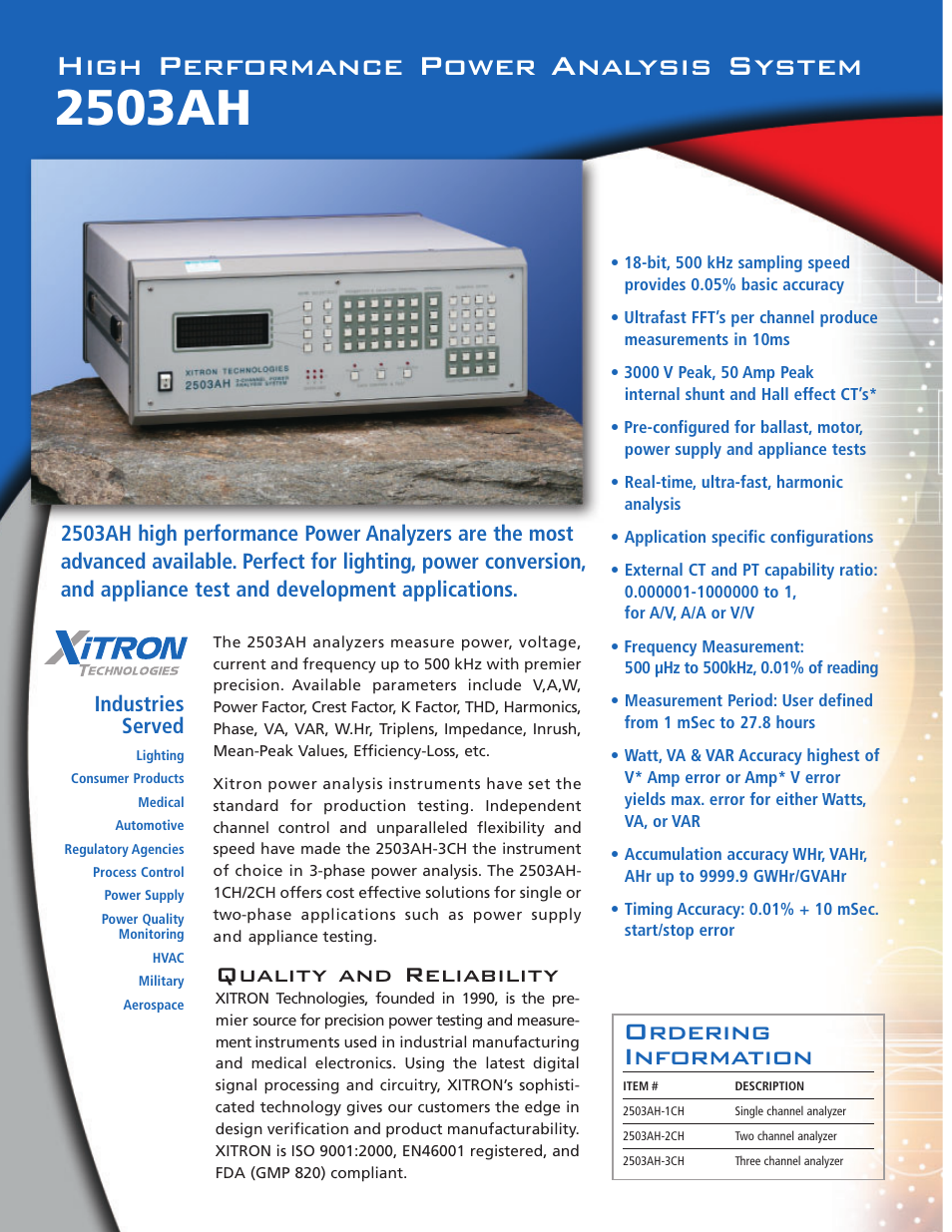 Atec Xitron-2503AH User Manual | 2 pages