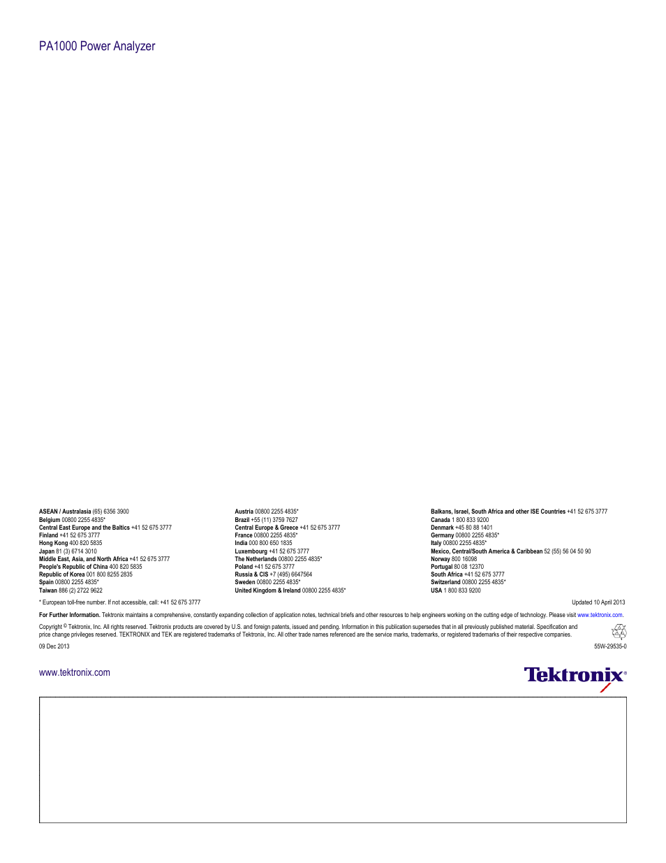 Pa1000 power analyzer | Atec Tektronix-PA1000 User Manual | Page 8 / 8