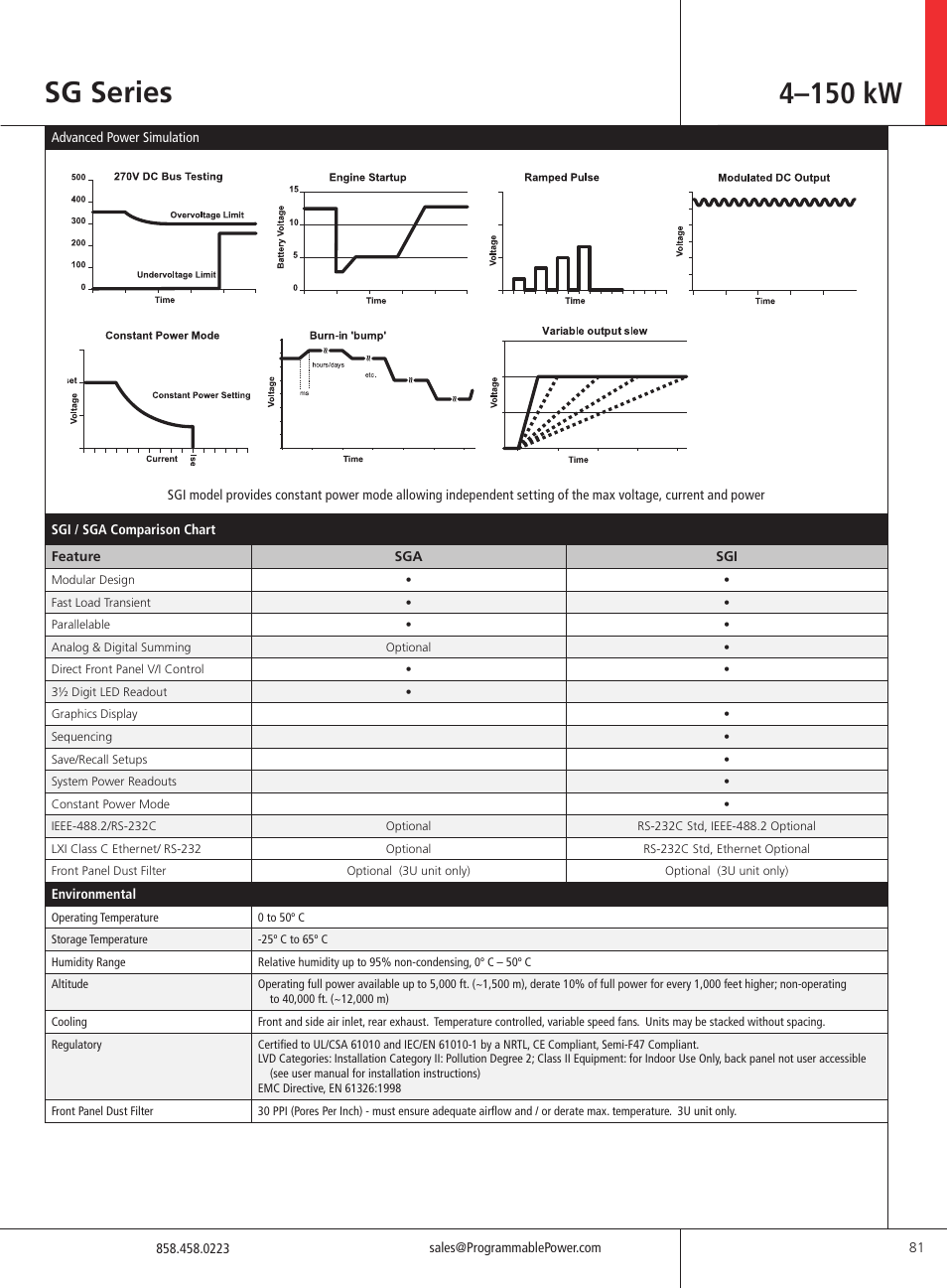 Sg series, 4–150 kw | Atec Sorensen-SG Series User Manual | Page 5 / 6