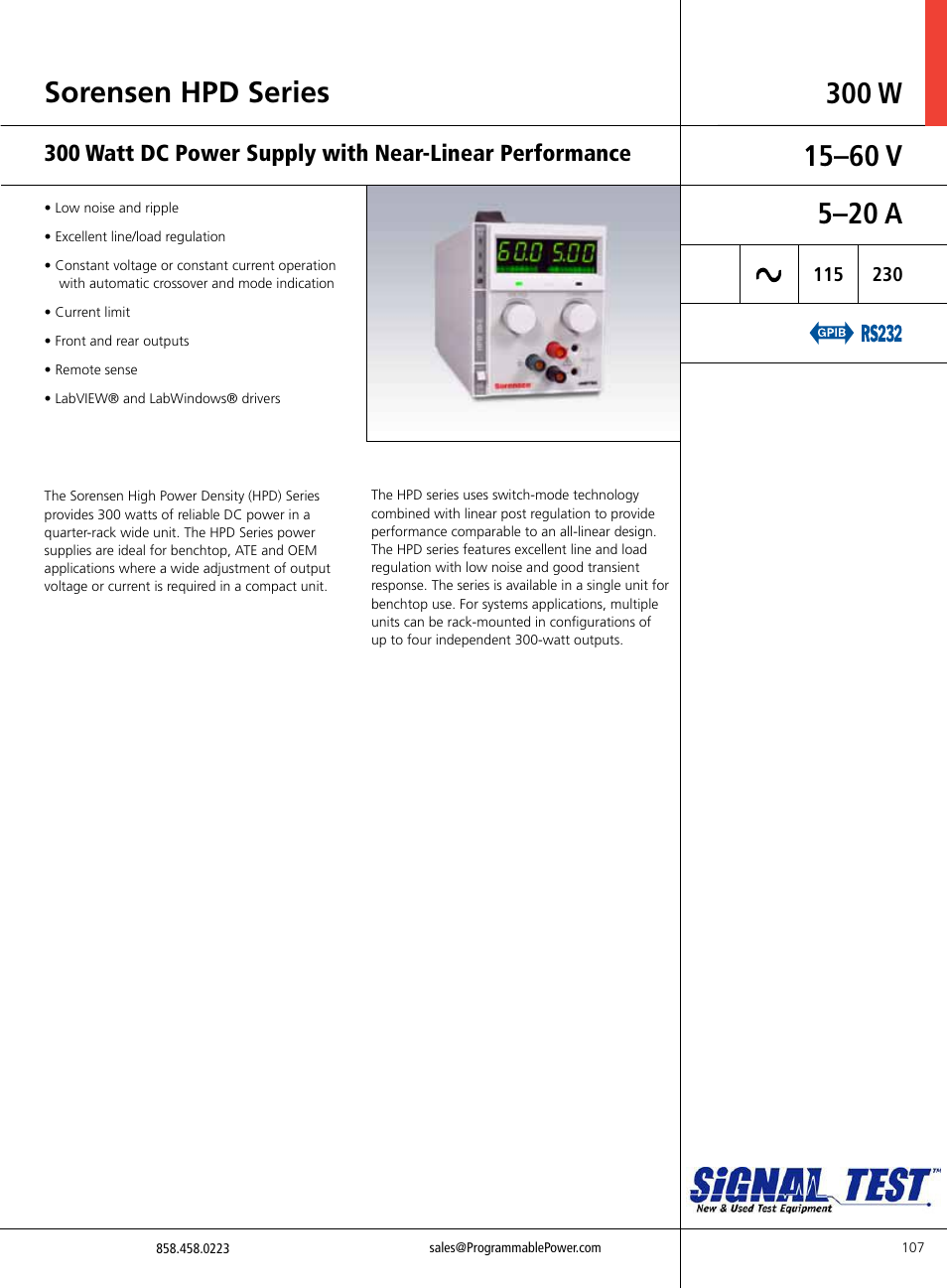Atec Sorensen-HPD Series User Manual | 6 pages