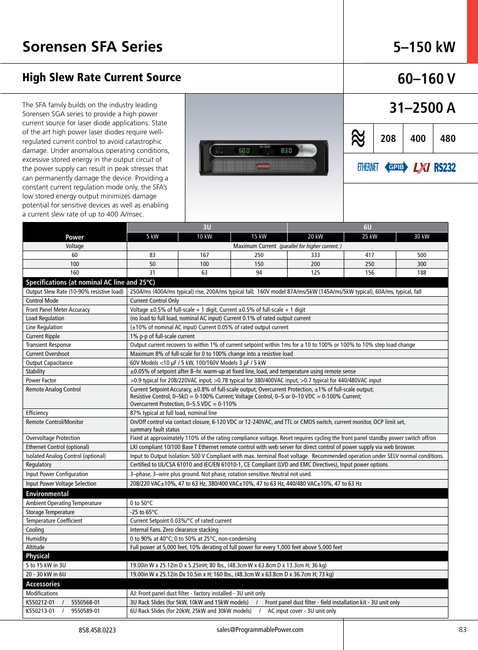 Atec Sorensen-SFA Series User Manual | 2 pages