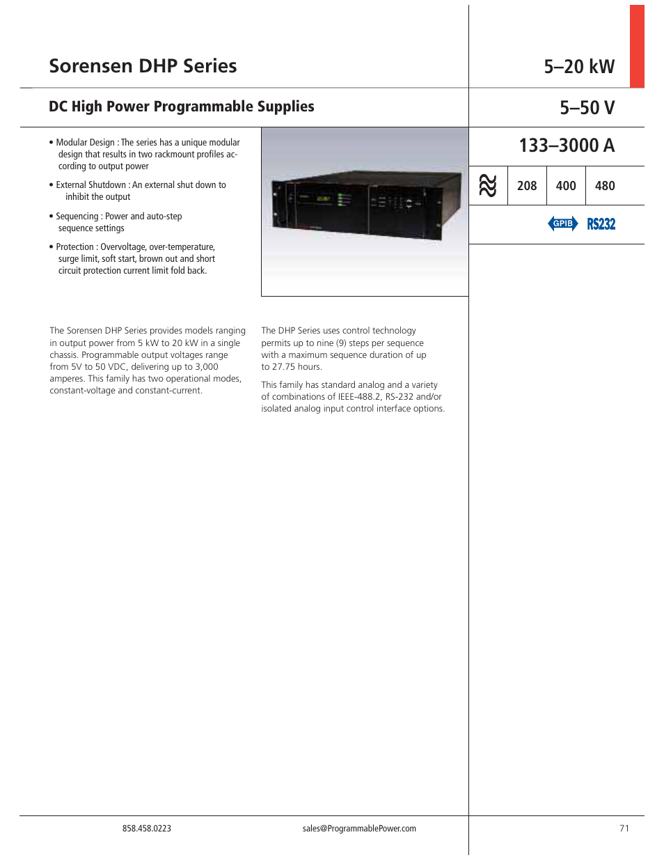 Atec Sorensen-DHP Series User Manual | 6 pages
