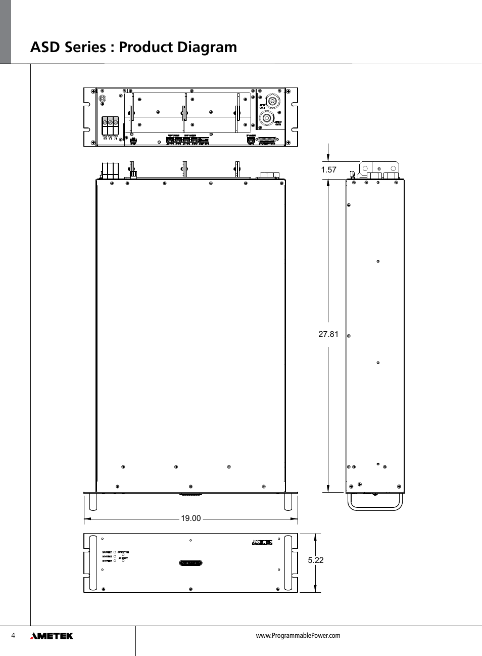 Asd series : product diagram | Atec Sorensen_ASD Series User Manual | Page 4 / 4