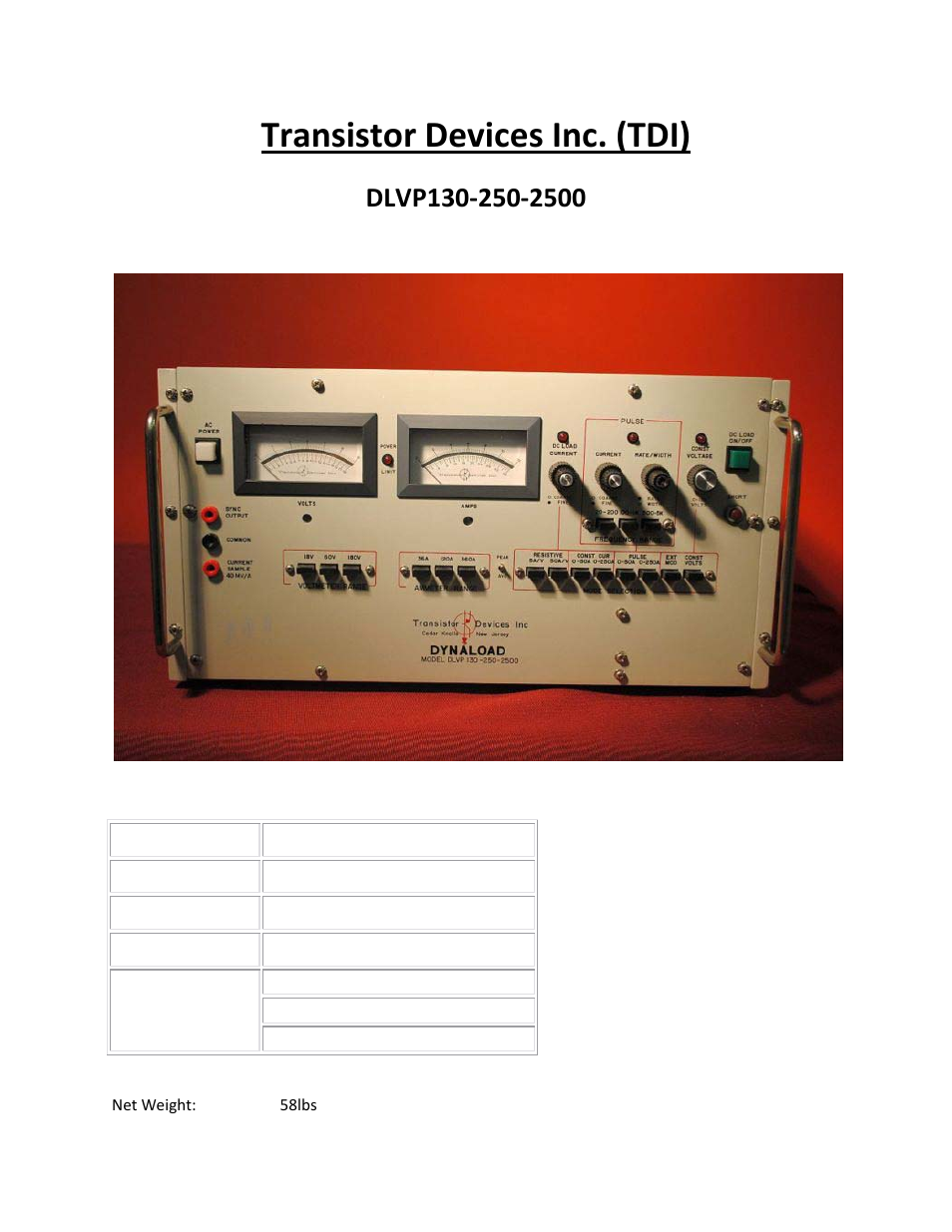 Atec TDI-DLVP130_250_2500 User Manual | 1 page