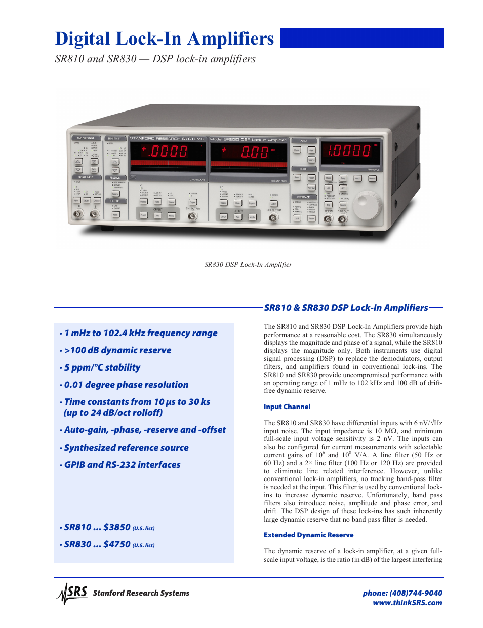 Atec Stanford-Research-SR810-SR830 User Manual | 3 pages