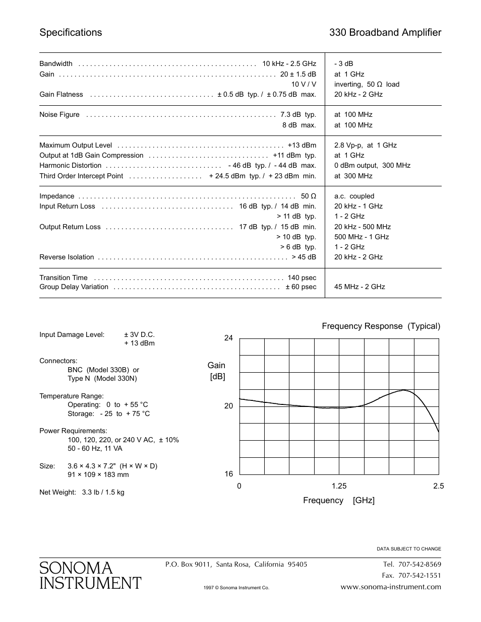 Atec Sonoma-Instrument-330 User Manual | 3 pages