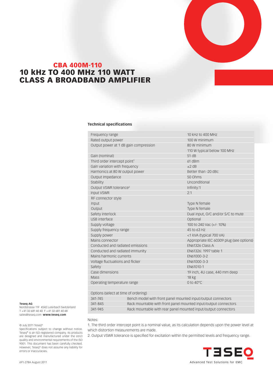 Atec Teseq-Schaffner-CBA400M-110 User Manual | Page 2 / 2