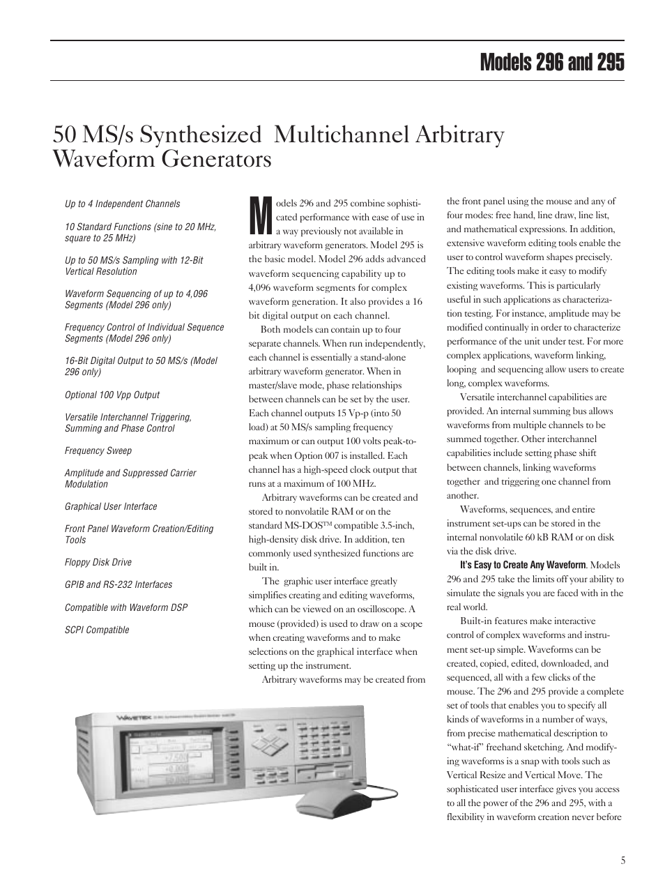 Atec Wavetek-295-296 User Manual | 5 pages