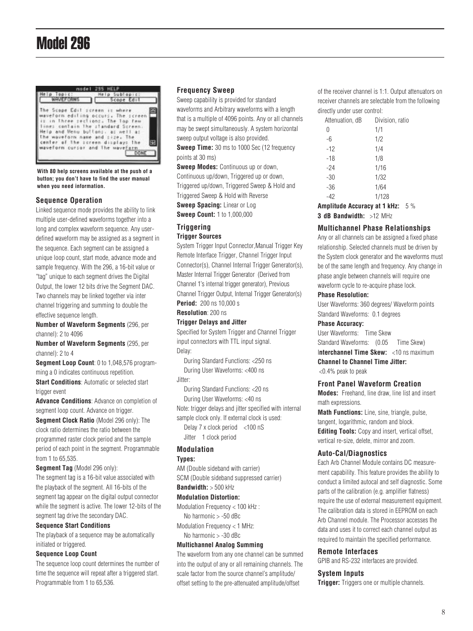 Model 296 | Atec Wavetek-295-296 User Manual | Page 4 / 5