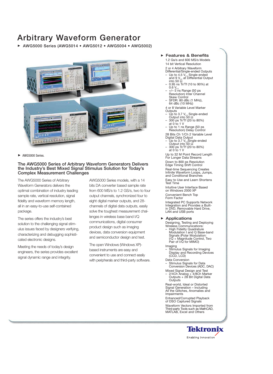 Atec Tektronix-AWG5012 User Manual | 12 pages