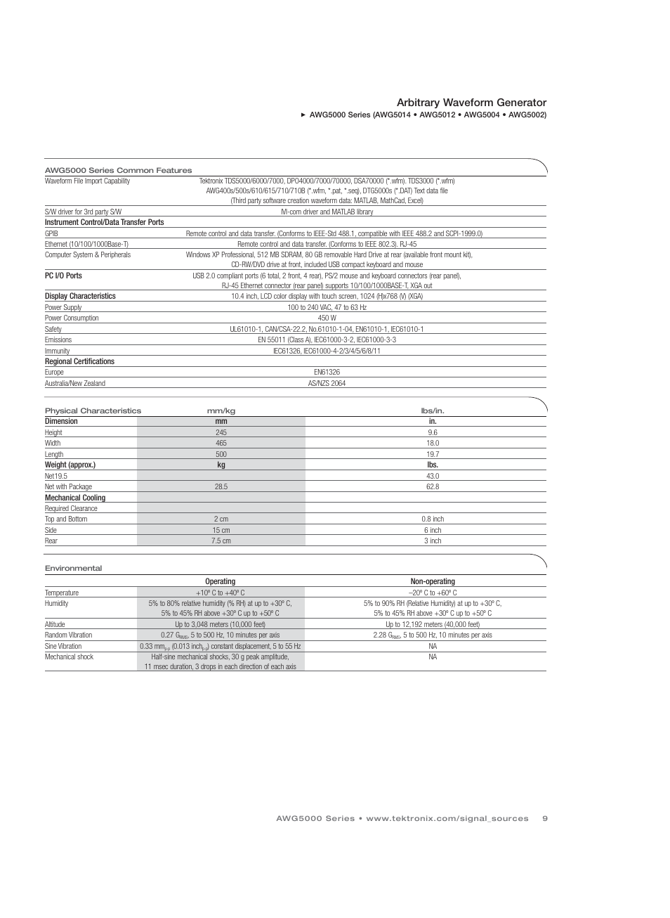 Arbitrary waveform generator | Atec Tektronix-AWG5012 User Manual | Page 9 / 12