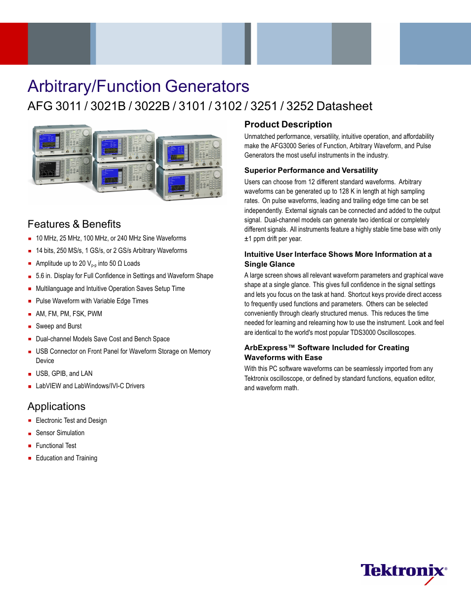 Atec Tektronix_AFG3000_Series_Arbitrary-Function_Generators User Manual | 8 pages