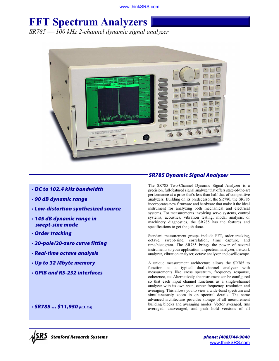 Atec Stanford-Research-Systems-SR785 User Manual | 7 pages