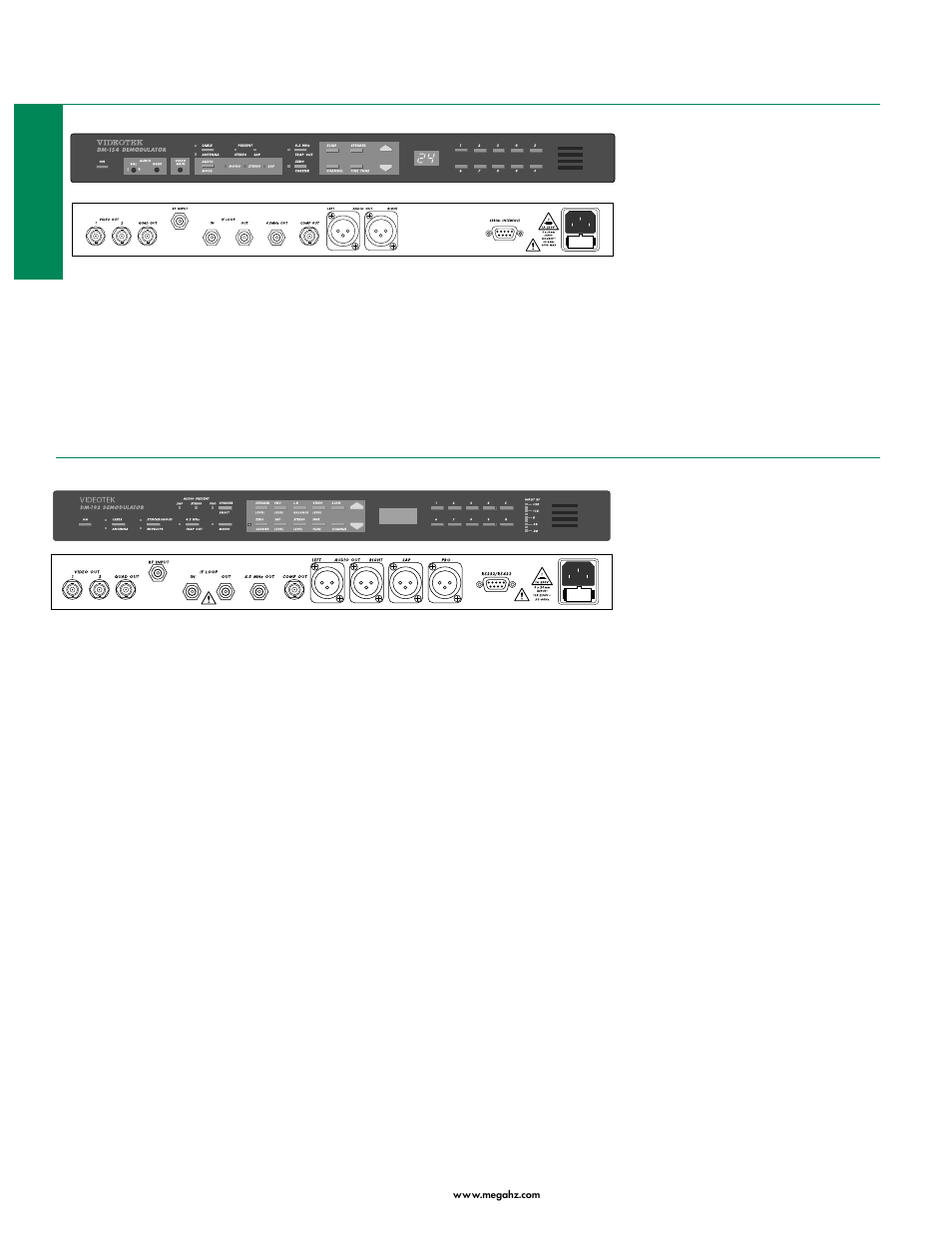 Dm-154, Dm-192, Eatures | Atec Videotek-DM-141A,DM-145,DM-145GCR,DM-154,DM-192 User Manual | Page 3 / 4