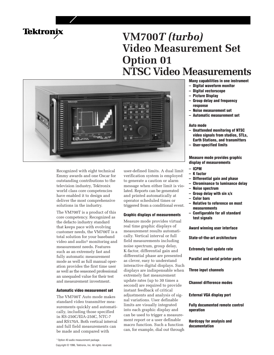 Atec Tektronix-VM700T User Manual | 16 pages