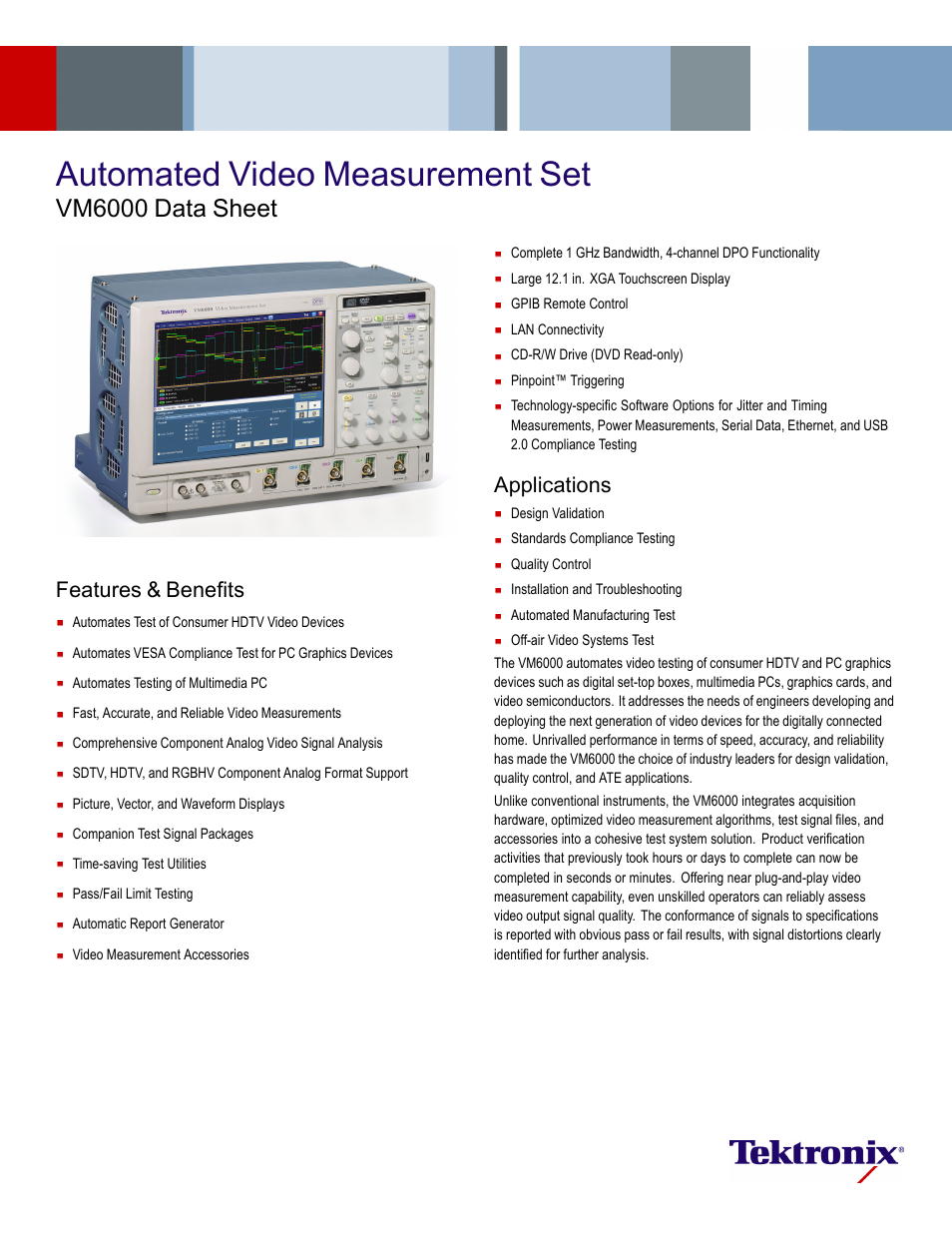 Atec Tektronix-VM6000 User Manual | 28 pages