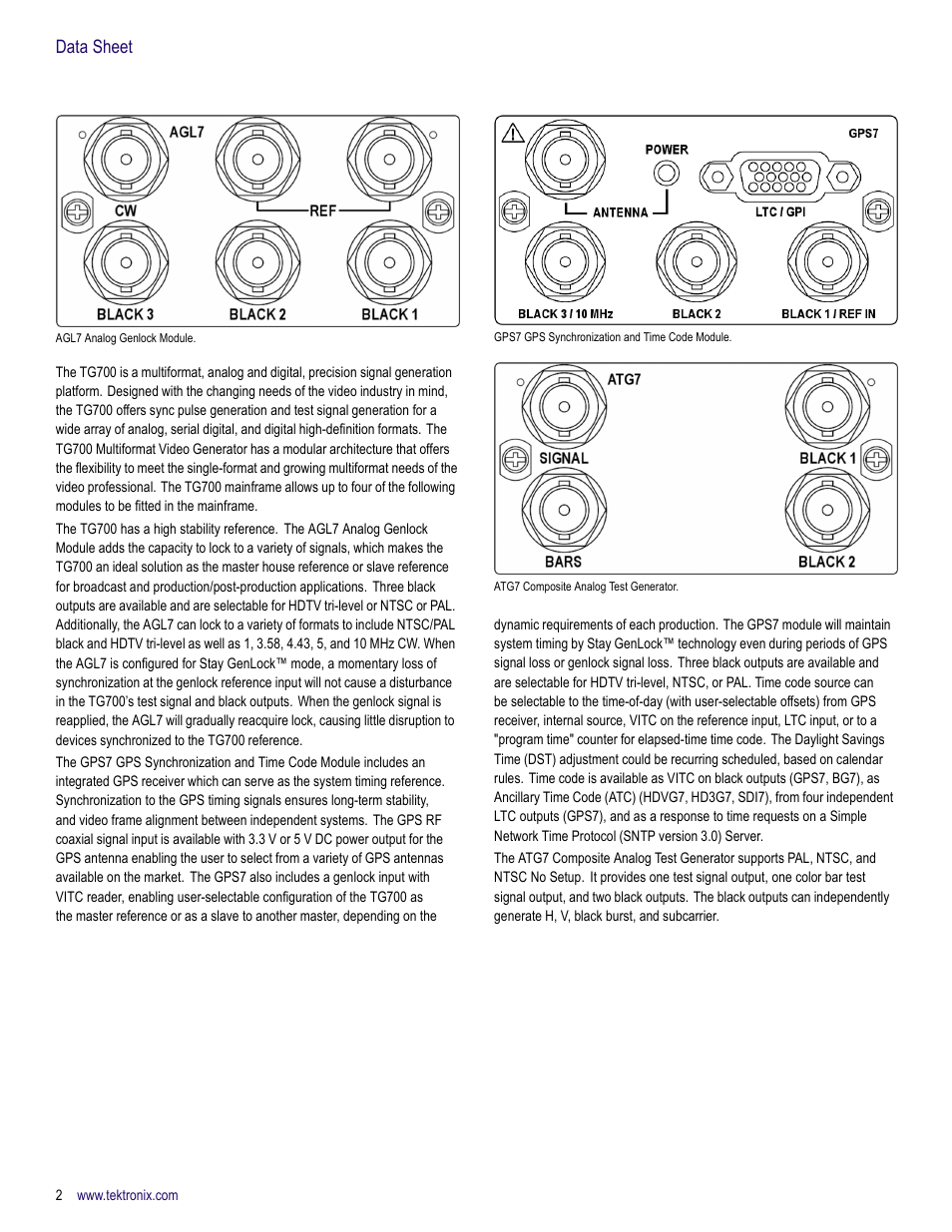 Data sheet | Atec Tektronix-TG700 User Manual | Page 2 / 16