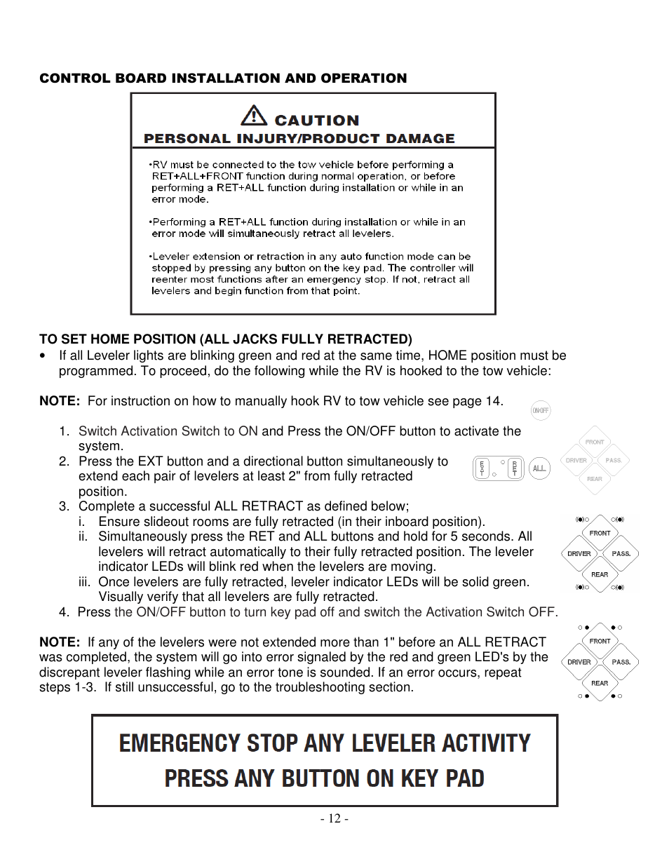 atwood Levelegs 5th Wheel Leveling IOM User Manual | Page 12 / 22