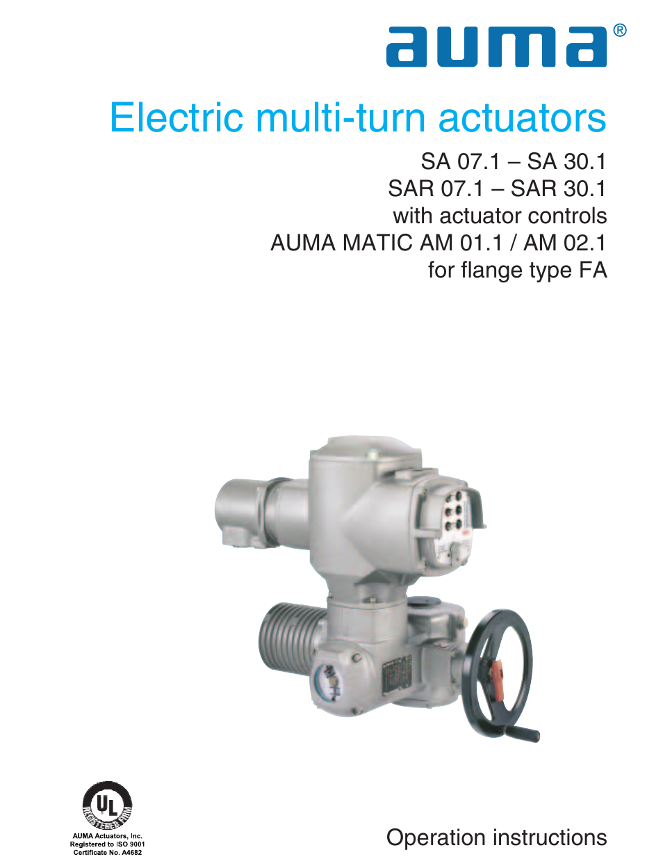 AUMA Electric multi-turn actuators SA 07.1 - 16.1_SAR 07.1 - 16.1 MATIC AM 01.1 - 02.1 User Manual | 64 pages