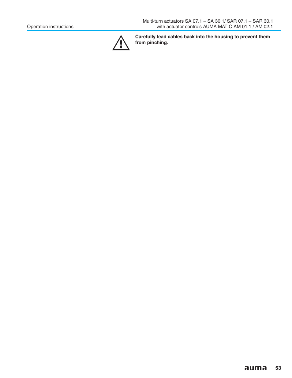 AUMA Electric multi-turn actuators SA 07.1 - 16.1_SAR 07.1 - 16.1 MATIC AM 01.1 - 02.1 User Manual | Page 53 / 64