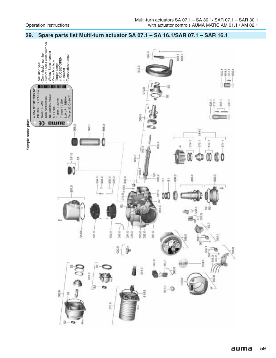 AUMA Electric multi-turn actuators SA 07.1 - 16.1_SAR 07.1 - 16.1 MATIC AM 01.1 - 02.1 User Manual | Page 59 / 64