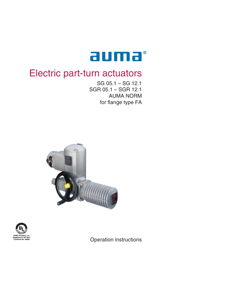 AUMA Electric part-turn actuators SG 05.1 - 12.1_SGR 05.1 - 12.1 NORM User Manual | 32 pages