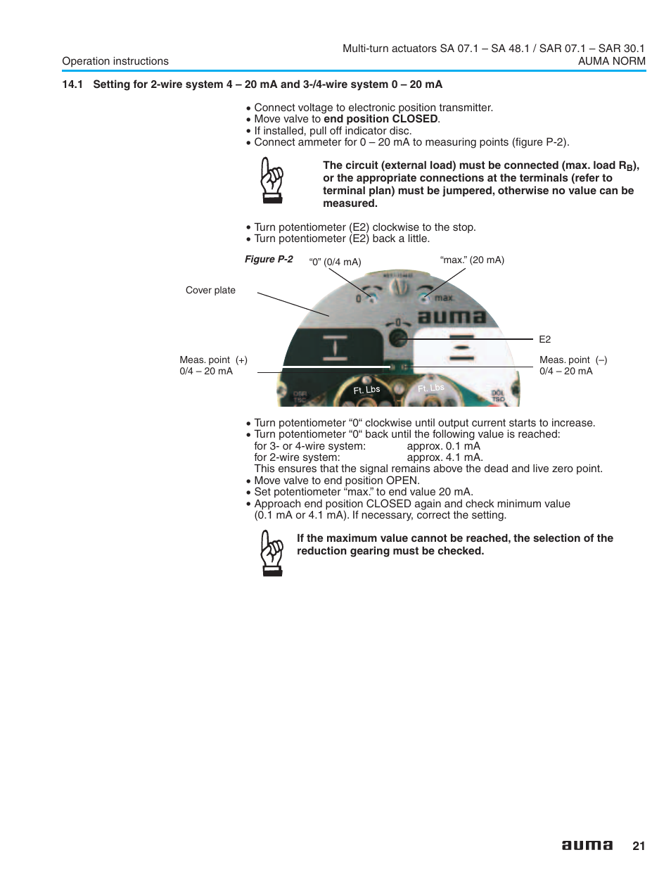 Wire system 21 | AUMA Electric multi-turn actuators SA 07.1 - 48.1_SAR 07.1 - 30.1 NORM User Manual | Page 21 / 32