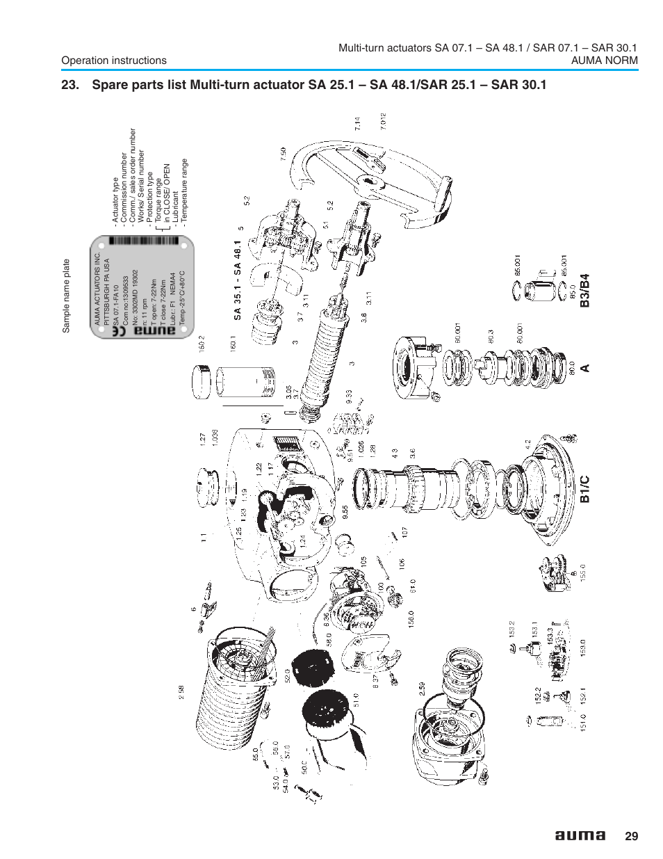 AUMA Electric multi-turn actuators SA 07.1 - 48.1_SAR 07.1 - 30.1 NORM User Manual | Page 29 / 32