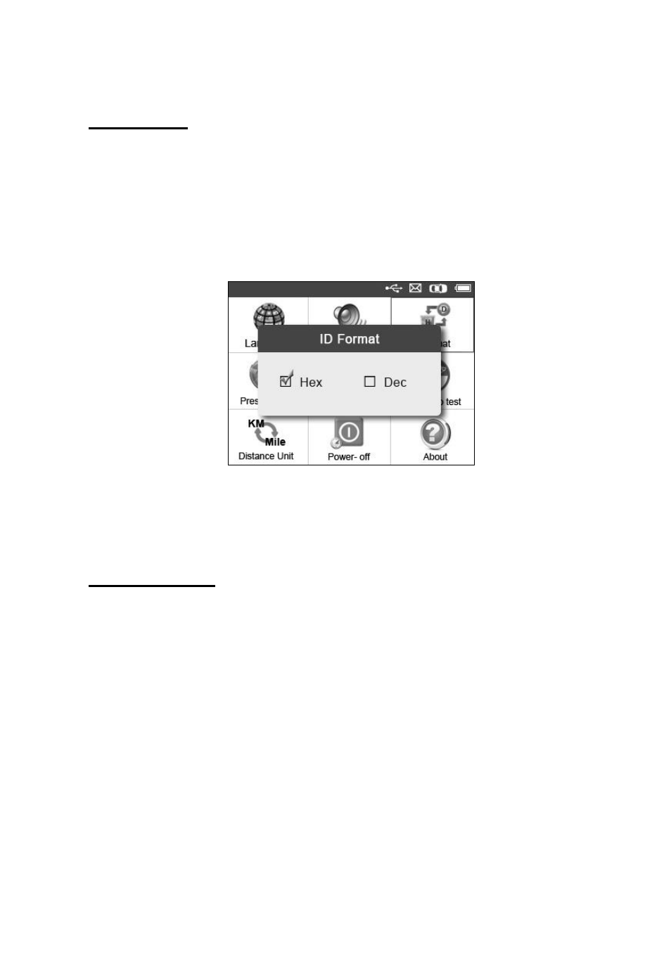 Id format, Pressure unit | Autel MaxiTPMS TS501 User Manual | Page 12 / 47
