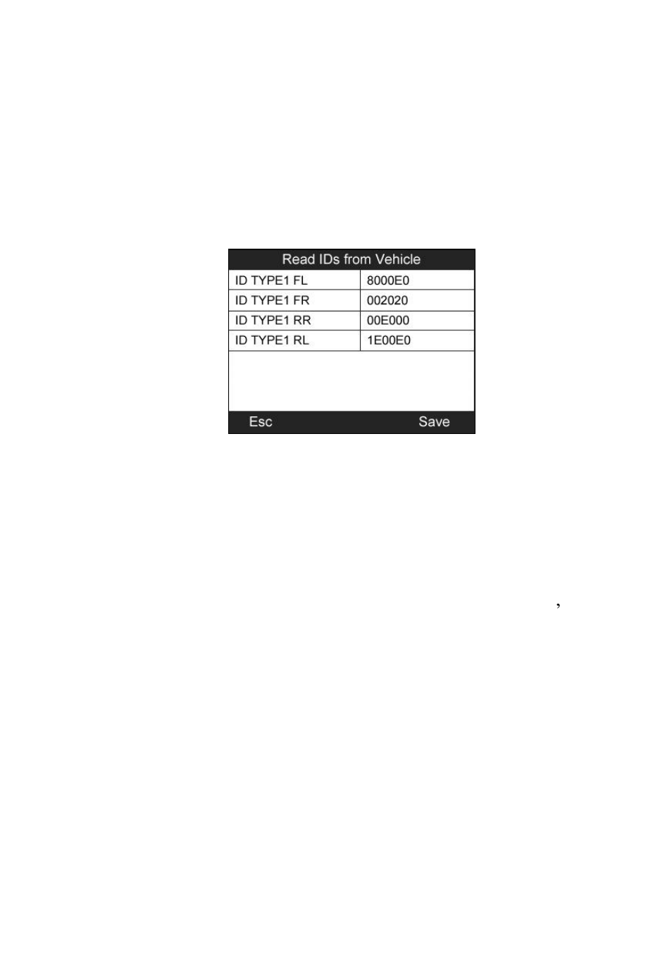 B. read ids from vehicle, C. read codes | Autel MaxiTPMS TS501 User Manual | Page 32 / 47