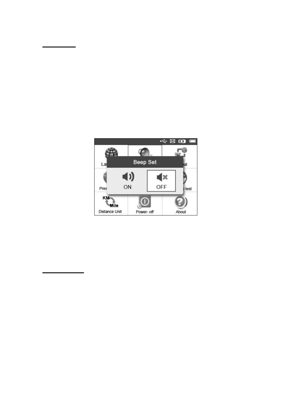 Beep set, Id format | Autel MaxiTPMS TS601 User Manual | Page 13 / 73