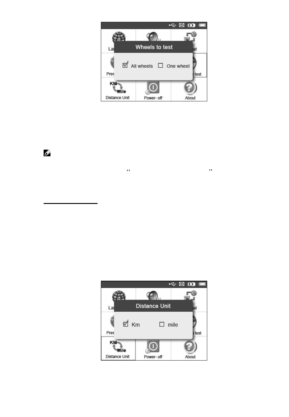 Distance unit | Autel MaxiTPMS TS601 User Manual | Page 16 / 73