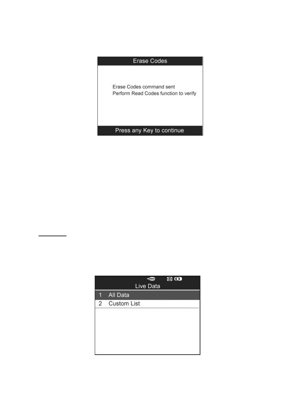 E. live data | Autel MaxiTPMS TS601 User Manual | Page 36 / 73