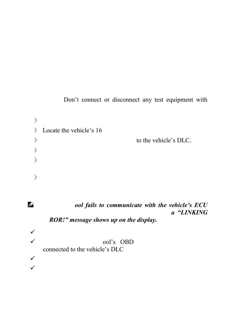 Obdii diagnostics | Autel MaxiTPMS TS601 User Manual | Page 47 / 73