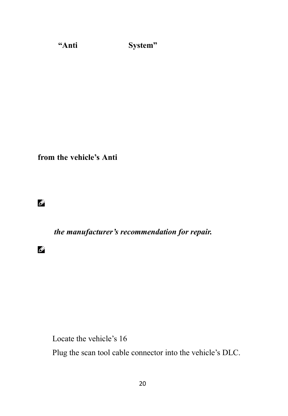 Abs diagnosis | Autel Autolink AL609 User Manual | Page 22 / 69
