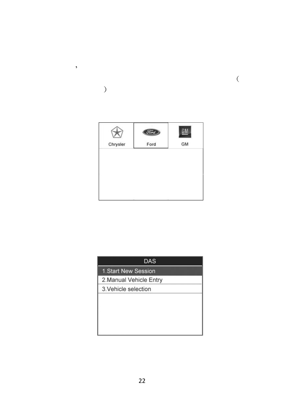 B. manual vehicle entry | Autel Autolink AL609 User Manual | Page 24 / 69