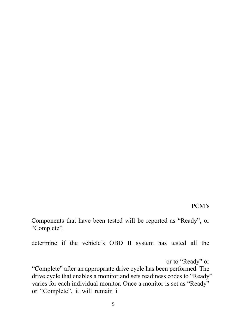 Onitor, Eadiness, Tatus | 5 obd ii monitor readiness status | Autel Autolink AL609 User Manual | Page 7 / 69