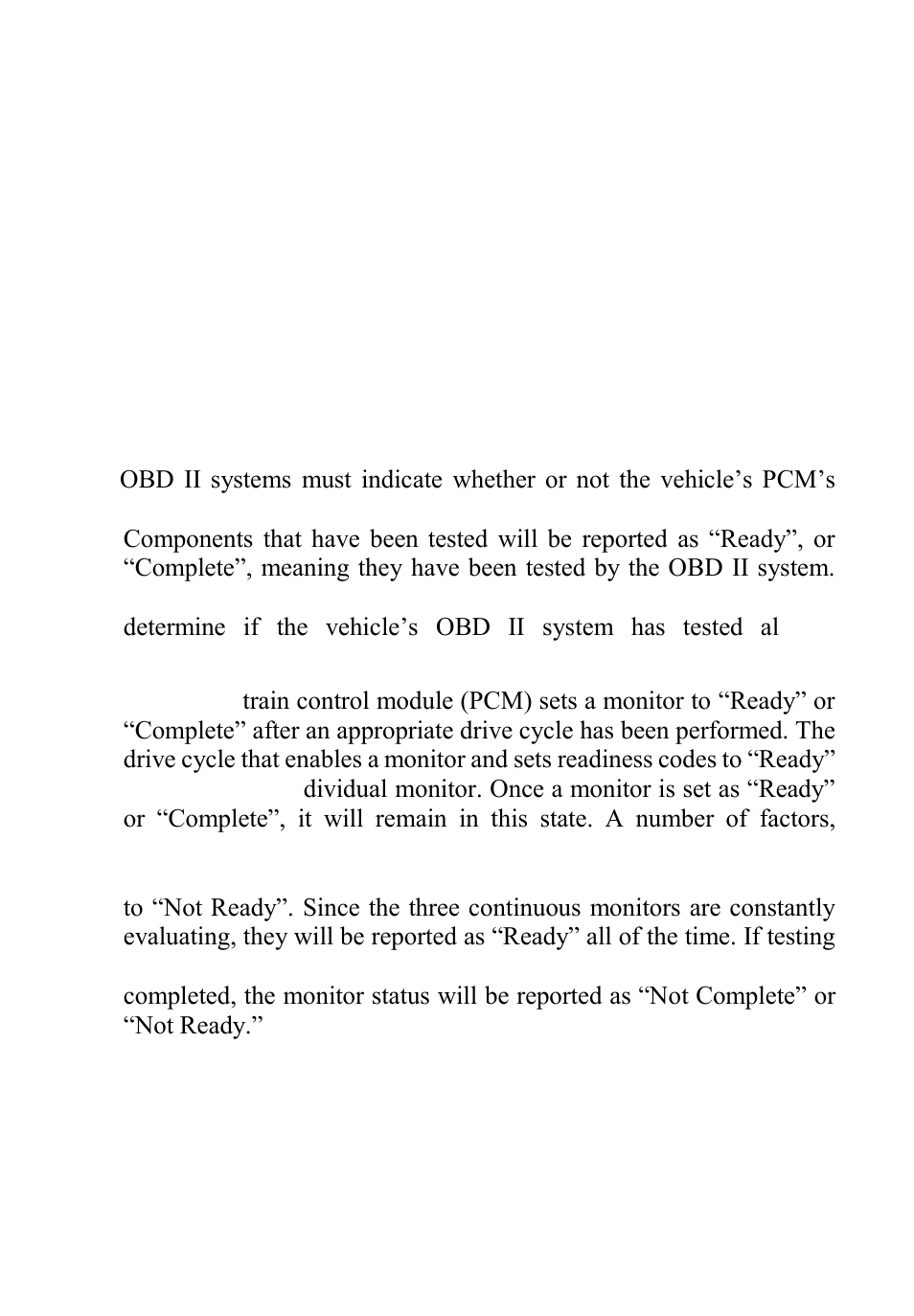 Onitor, Eadiness, Tatus | 5 obd ii monitor readiness status | Autel Autolink AL301 User Manual | Page 6 / 109