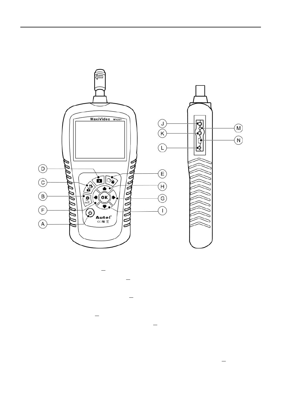 5 buttons and ports | Autel Maxivideo MV201 User Manual | Page 7 / 35