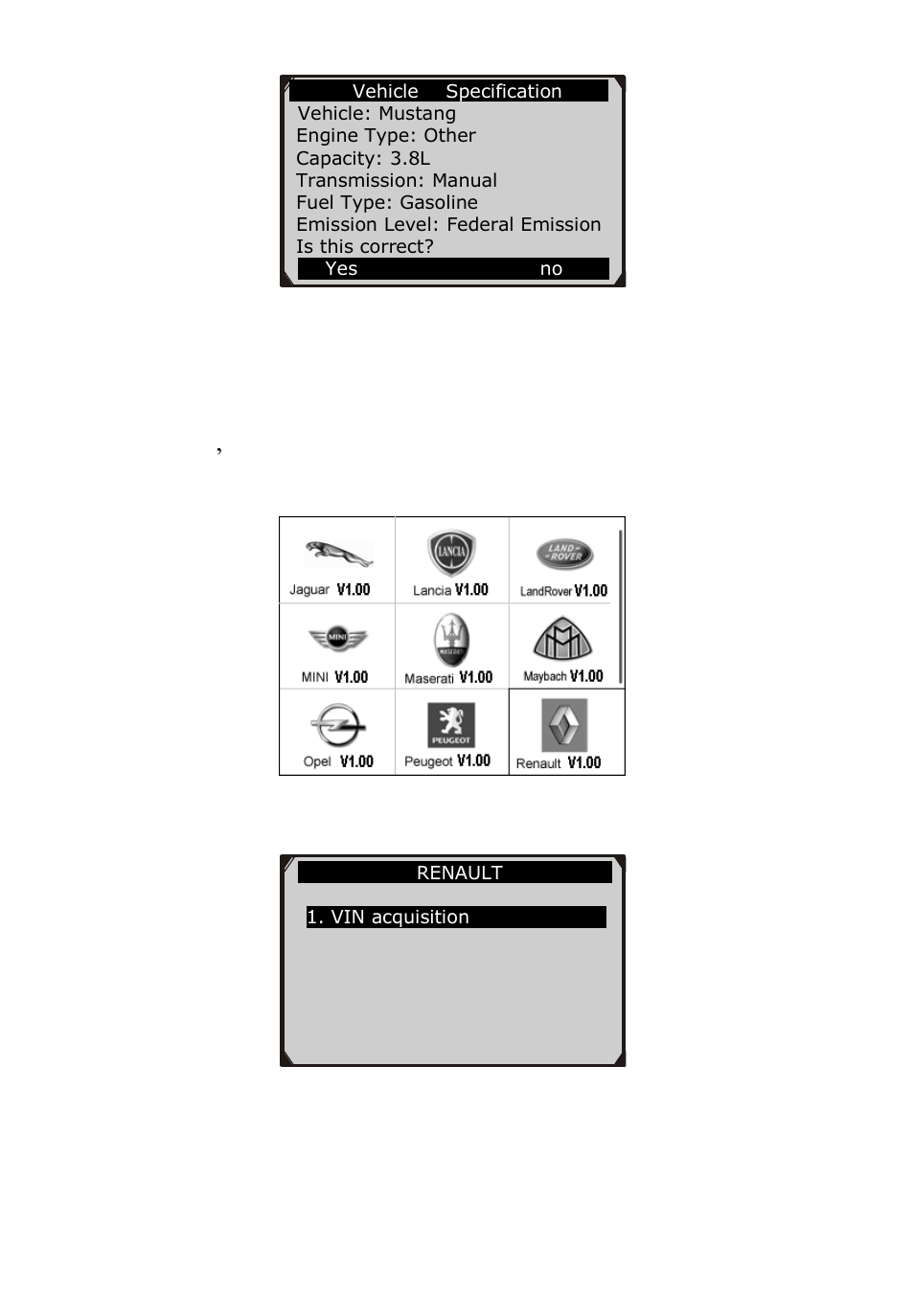 2 vin code automatic acquisition, Figure 5.7, Figure 5.8 | Figure 5.9 | Autel MaxiDiag Elite MD701 User Manual | Page 23 / 90