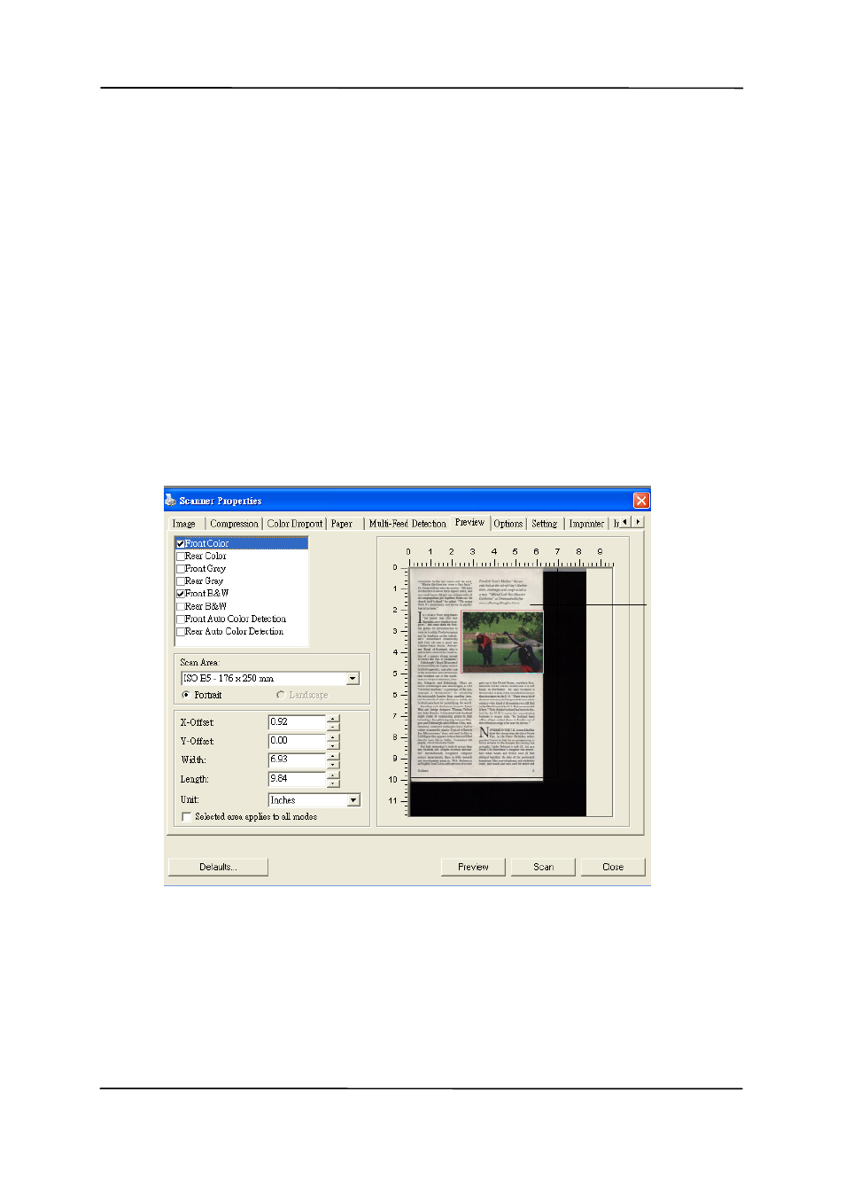7 the preview tab | Avision AV1860 (DL-1101S/DL-1103S) User Manual | Page 74 / 121