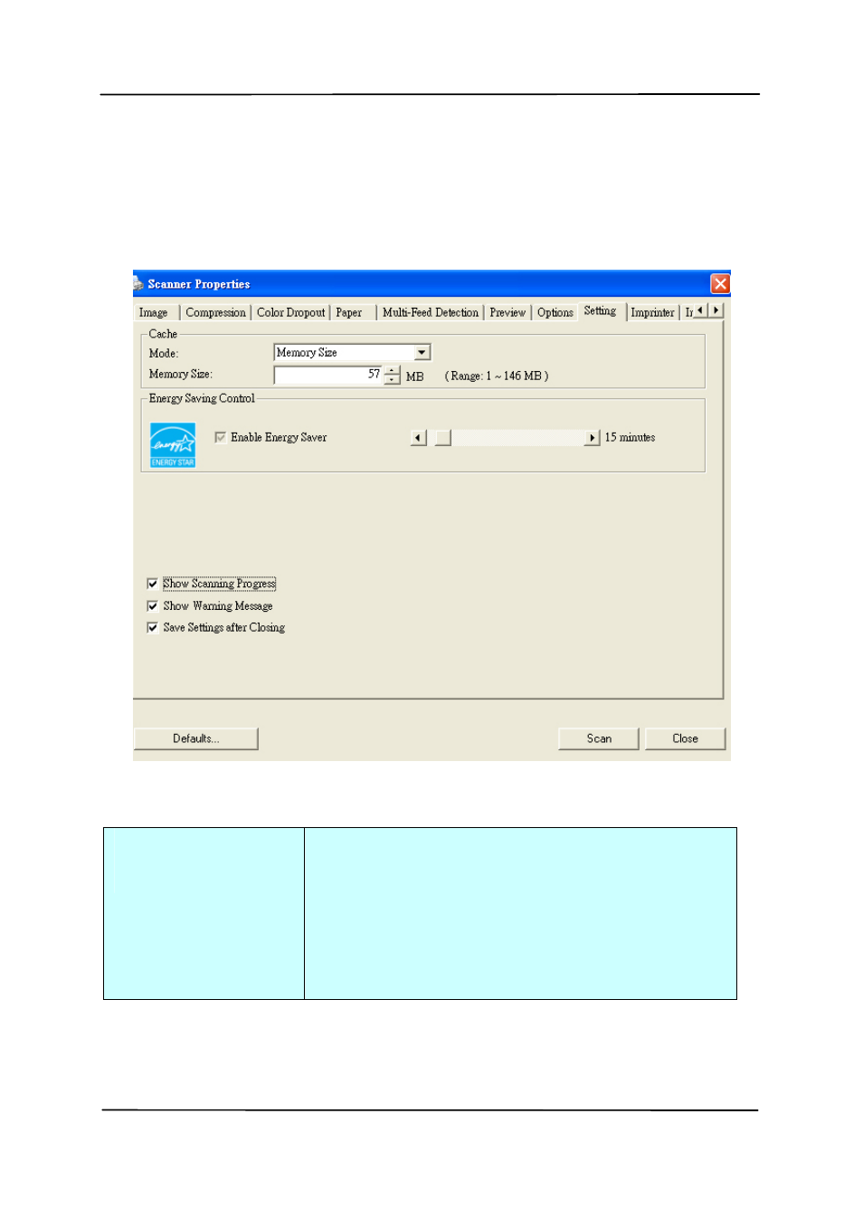 9 the setting tab | Avision AV1860 (DL-1101S/DL-1103S) User Manual | Page 83 / 121